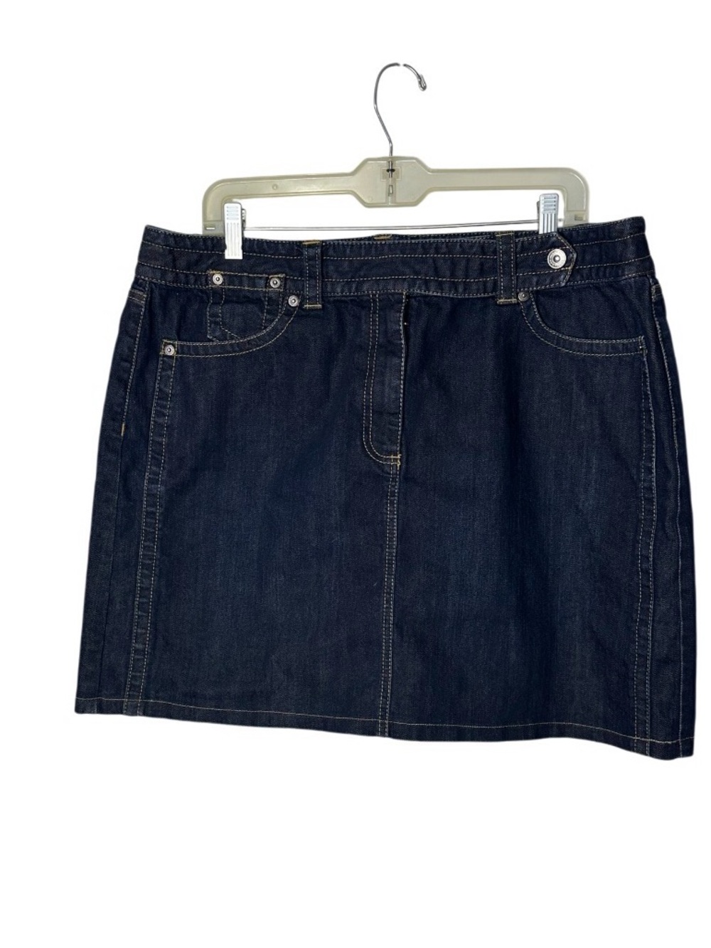 Ann Taylor Dark Indigo Denim Mini Skirt